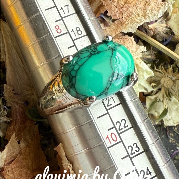 Turquoise silver gem ring - Picture 1 of 1
